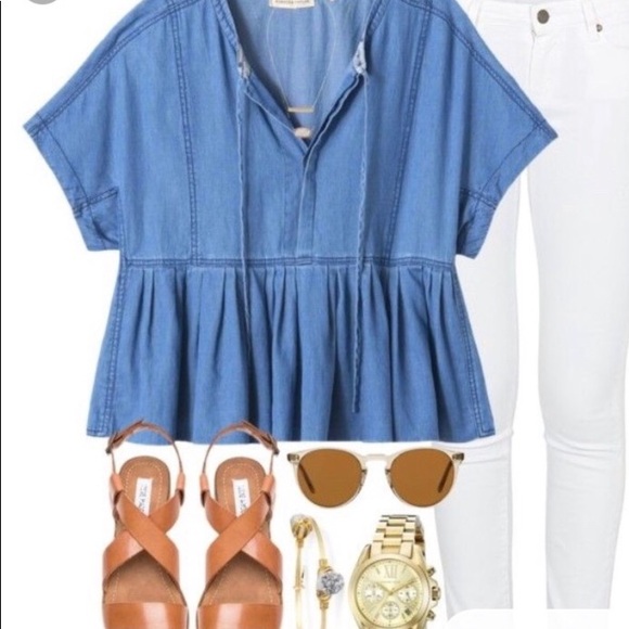 Rebecca Taylor denim top - Picture 2 of 5